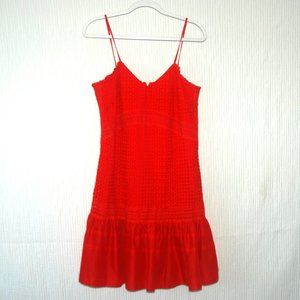 J.CREW Red Flora Lace Mini Dress Size 4